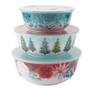 🎄 New Pioneer Woman Wishful Winter Holiday Bowls Set
